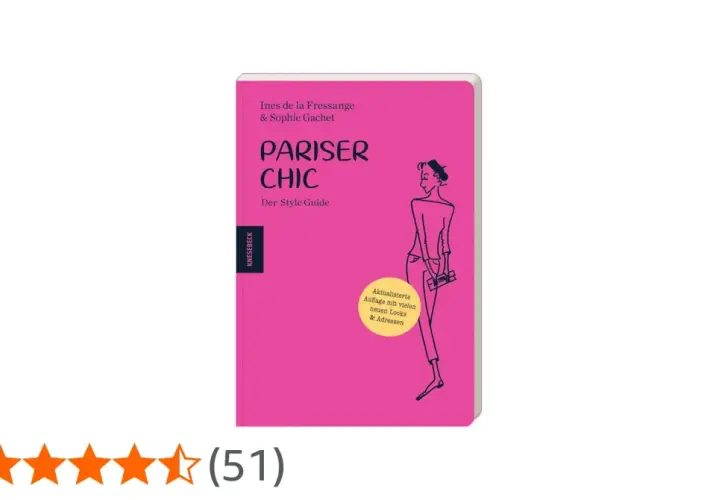 Buchcover "Pariser Chic" von Ines de la Fressange & Sophie Gachet, ein Style Guide mit Illustration einer eleganten Frau.