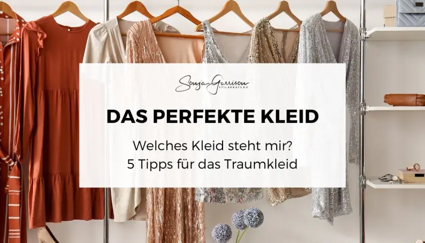 Kleider auf einer Stange, darunter ein glitzerndes Kleid, das zeigt, was ein Cocktailkleid ist. Finde dein Traumkleid!
