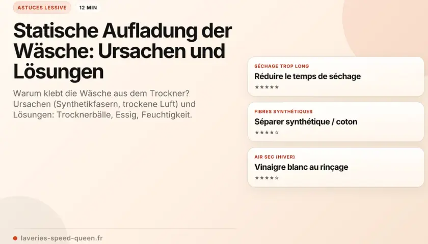 Statische Aufladung der Wäsche verhindern: Ursachen und Lösungen für trockene Wäsche. Tipps wie Trocknerbälle und Essig helfen.