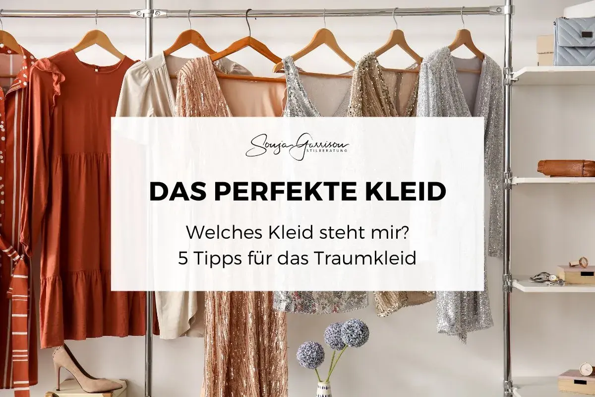 Kleider auf einer Stange, darunter ein glitzerndes Kleid, das zeigt, was ein Cocktailkleid ist. Finde dein Traumkleid!