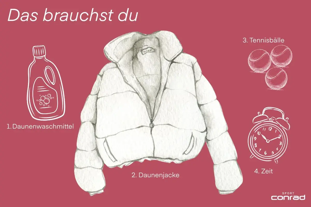 So trocknest du deine Daunenjacke: Waschmittel, Jacke, Tennisbälle und Zeit sind alles, was du brauchst.